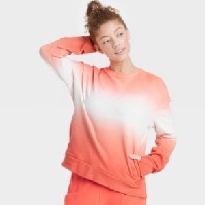 Women's Crewneck Sweatshirt - All in Motion™ Sz M Coral Tie Dye
